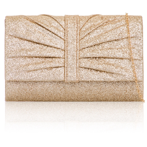 Picture of Xardi London Champagne Lily Glitter Shimmer Party Clutch Bag