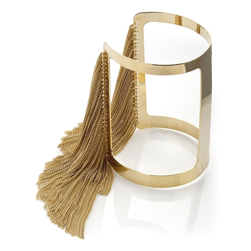 Picture of Xardi London Tassel Bangle Gold Alloy Funky Long Cuff Bangles For Women
