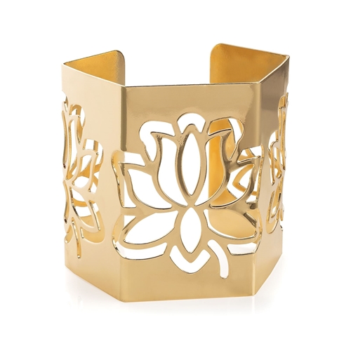 Picture of Xardi London Lotus Bangle Gold Alloy Funky Long Cuff Bangles For Women