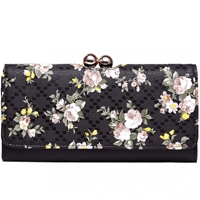 Picture of Xardi London Black Floral Matinee Clasp Purse 