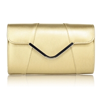 Picture of Xardi London Gold Plain Large Flap Women Clutch Bag