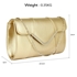 Picture of Xardi London Gold Plain Large Flap Women Clutch Bag