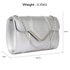 Picture of Xardi London Silver Plain Large Flap Women Clutch Bag