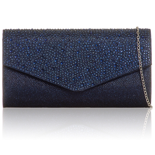 Picture of Xardi London Navy Glitter Sparkling Evening Bag