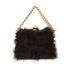 Picture of Xardi London Black Small Framed Fur Clutch Bag For Women