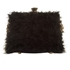 Picture of Xardi London Black Small Framed Fur Clutch Bag For Women