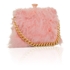 Picture of Xardi London Pink Small Framed Fur Clutch Bag For Women
