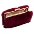 Picture of Xardi London Red Brushed Feather Designer Clutch Bag