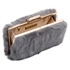 Picture of Xardi London Grey Brushed Feather Designer Clutch Bag