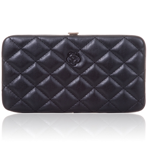 Picture of Xardi London Black Quilted Women Faux Leather Wallet