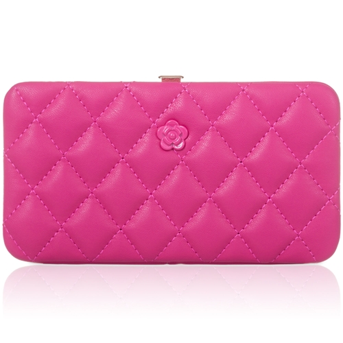 Picture of Xardi London Fuchsia Quilted Women Faux Leather Wallet