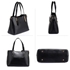Picture of Xardi London Black Smooth Italian PU Leather Women Handbags 