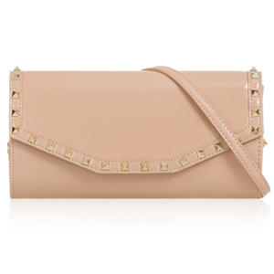 Picture of Xardi London Nude Long Patent Stud Clutch for Women