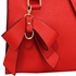 Picture of Xardi London Red Faux Leather Bow Charm Women Grab Handbag