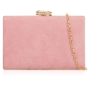 Picture of Xardi London Blush Hard Compact Suede Clutch For Womens