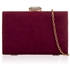 Picture of Xardi London Burgundy Hard Compact Suede Clutch For Womens