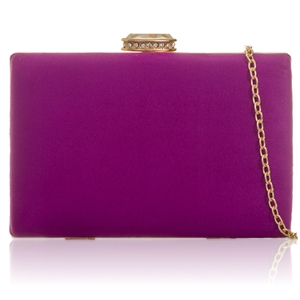 Picture of Xardi London Purple Hard Compact Suede Clutch For Womens