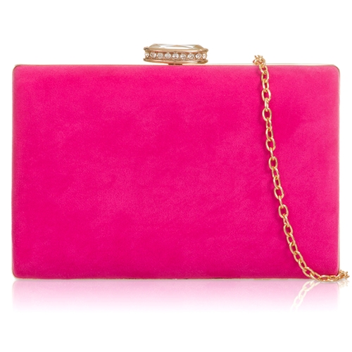 Picture of Xardi London Rose Hard Compact Suede Clutch For Womens