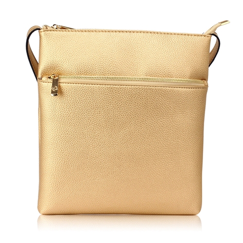 Picture of Xardi London Gold Faux Leather Saddle Cross Over Bag