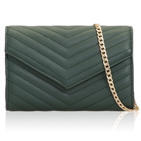 Picture of Xardi London Green 2 in 1 Small Quilted Clutch Purse with Card Slots