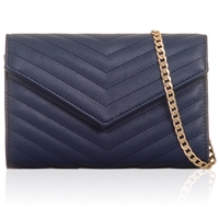 Picture of Xardi London Navy 2 in 1 Small Quilted Clutch Purse with Card Slots