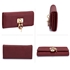 Picture of Xardi London Plum Faux Leather Padlock trifold Wallet