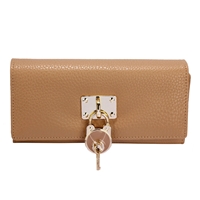 Picture of Xardi London Nude Faux Leather Padlock trifold Wallet