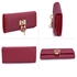 Picture of Xardi London Burgundy Faux Leather Padlock trifold Wallet