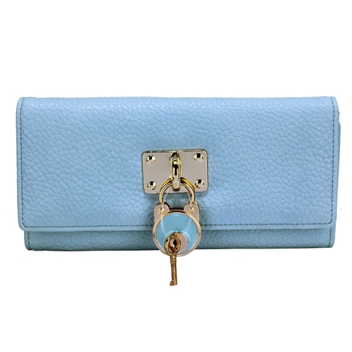 Picture of Xardi London Blue Faux Leather Padlock trifold Wallet