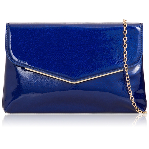Picture of Xardi London Royal Blue Metallic Shimmer Clutch Bag