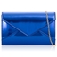 Picture of Xardi London Royal Blue Medium Wet Look Vinyl Envelope Clutch Bag