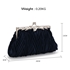 Picture of Xardi London Navy Ruched Bridal Satin Wedding Slouch Clutch 