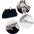 Picture of Xardi London Navy Ruched Bridal Satin Wedding Slouch Clutch 