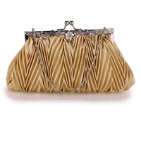 Picture of Xardi London Nude Ruched Bridal Satin Wedding Slouch Clutch 