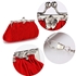 Picture of Xardi London Red Ruched Bridal Satin Wedding Slouch Clutch 