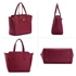 Picture of Xardi London Burgundy Large Faux Leather Bow Tote Shopper Bag
