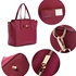 Picture of Xardi London Burgundy Large Faux Leather Bow Tote Shopper Bag