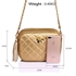 Picture of Xardi London Gold Quilted Leather Style Satchel Bag