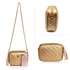 Picture of Xardi London Gold Quilted Leather Style Satchel Bag