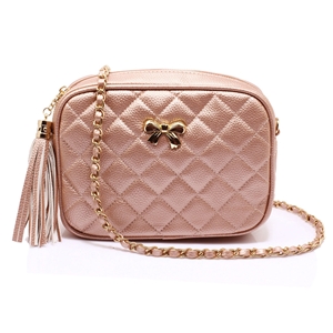 Picture of Xardi London Champagne Quilted Leather Style Satchel Bag