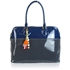 Picture of Xardi London Grey / Navy Handles Iconic Boutique Patent Handbags