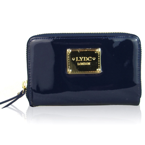 Picture of Xardi London Navy LYDC Small Patent Leather Wristlet Purse