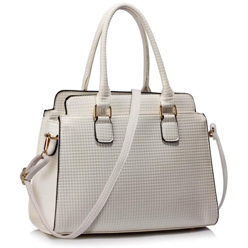 Picture of Xardi London White Quilted Pattern Grab Bag for Women