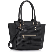 Picture of Xardi London Black Zipper Medium Women Shoulder Bag