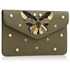 Picture of Xardi London Green Style 2 Morpho Envelope Beaded Clutch Bag