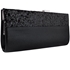 Picture of Xardi London Black Glitter Shimmer Wedding Baguette Clutch Bag