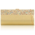 Picture of Xardi London Gold Glitter Shimmer Wedding Baguette Clutch Bag