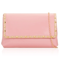 Picture of Xardi London Pink Large Flapover Vinyl Clutch Bag