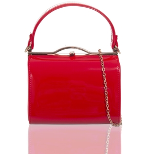 Picture of Xardi London Red Boxed Ladies Clutch Patent Bag
