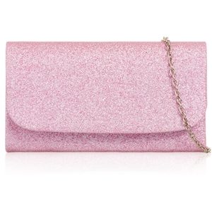 Picture of Xardi London Pink Glitter Fabric Handheld Clutch